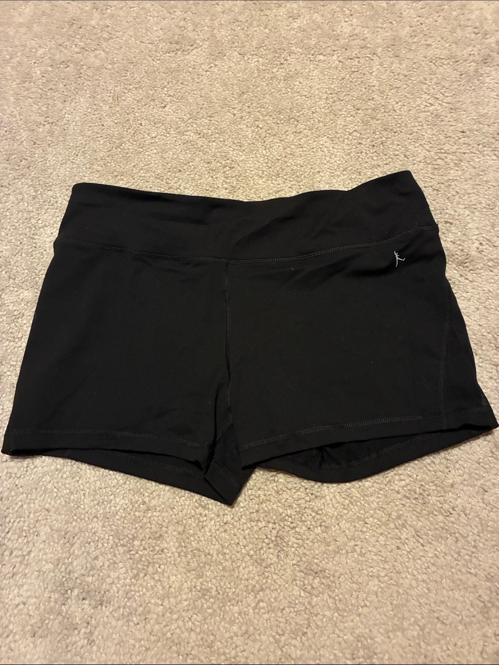 Women's Black High-Waist Bike Shorts with Subtle Logo